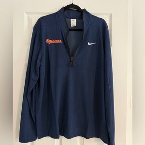 Nike Navy Blue Quarter-Zip Pullover with Syracuse Embroidery - XL
